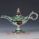 Chinese Decorative Cloisonne Handwork Carved Aladdin Lamp Statue Qw0338 Other Antique Chinese Statues photo 4