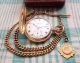 1926,  Jw.  Benson,  9ct Gold,  17 Jewel Half Hunter Pocket Watch,  9ct Albert Chain & Fob Pocket Watches/Chains/Fobs photo 4