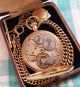 1926,  Jw.  Benson,  9ct Gold,  17 Jewel Half Hunter Pocket Watch,  9ct Albert Chain & Fob Pocket Watches/Chains/Fobs photo 5