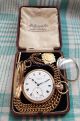 1926,  Jw.  Benson,  9ct Gold,  17 Jewel Half Hunter Pocket Watch,  9ct Albert Chain & Fob Pocket Watches/Chains/Fobs photo 7