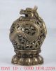 Old Braas Hand Carved Hollow Furnace Dragon With Ming Xuande Mark Incense Burners photo 4