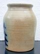 1985 Beaumont Pottery Salt Glaze Crock Cobalt Deer Palm Tree York Maine Fine Jar Primitives photo 6