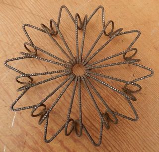 Antique Fancy 6 Inch Twisted Wire Trivet - Unique Form - Ships For $4.  95 photo