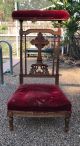 Antique French Walnut Prayer Chair Kneeling Chair With Velvet And Carved Cross Other Antique Furniture photo 1