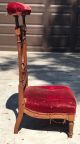 Antique French Walnut Prayer Chair Kneeling Chair With Velvet And Carved Cross Other Antique Furniture photo 8