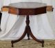Hollywood Regency Leather Top Gaming Card Drum Table Old Colony Furniture Co Mcm 1900-1950 photo 7