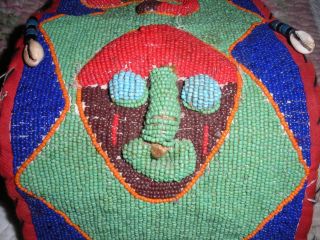 Yoruba From Nigeria,  Beaded Diviner ' S Belt,  Red & Green,  Vintage photo