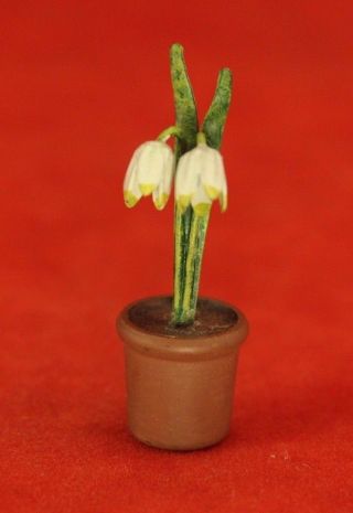 Vintage Vienna Bronze Cold Painted - Lily Of The Valley Flower In Pot photo