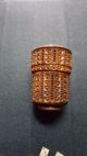 Antique Victorian Coquilla Nut Cylinder Hand Carved Sewing/ Needle Case Needles & Cases photo 1