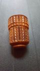 Antique Victorian Coquilla Nut Cylinder Hand Carved Sewing/ Needle Case Needles & Cases photo 7