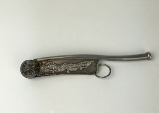 19th C Silver Bosun ' S Boatswain ' S Call Whistle - Chinese Dragon - Chinese Export photo