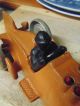 Vintage Hubley Cast Iron Orange Road Race Car Moving Flame Red Pistons Art Deco photo 5