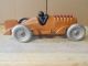 Vintage Hubley Cast Iron Orange Road Race Car Moving Flame Red Pistons Art Deco photo 6