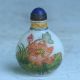 China Exquisite Hand - Painted Lotus Flower Butterflie Pattern Glass Snuff Bottle Snuff Bottles photo 2