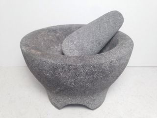 Vintage Molcajete Tejolote Stone Mortar And Pestle Mexican Lava Rock Large 8 