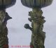 Chinese Bronze Handwork Carved Dragon & Phoenix Candlestick W Xuande Mark Qt053 Other Chinese Antiques photo 2