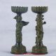 Chinese Bronze Handwork Carved Dragon & Phoenix Candlestick W Xuande Mark Qt053 Other Chinese Antiques photo 5