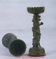Chinese Bronze Handwork Carved Dragon & Phoenix Candlestick W Xuande Mark Qt053 Other Chinese Antiques photo 6