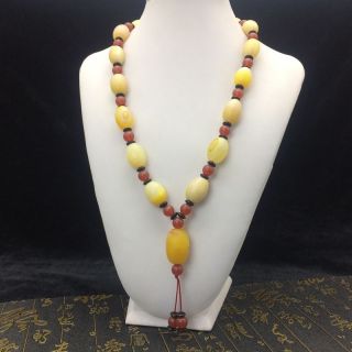 Natural Bead Agate & Hand Obsidian Necklace photo