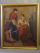 19thc Antique Victorian Lady Doctor Sick Child Homeopathic Medicine Oil Painting Other Medical Antiques photo 5