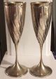 1940c Lav A Mano Handmade 800 Sterling Silver Goblet Pair Gold Wash,  Velvet Box Unknown photo 2