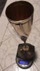 1940c Lav A Mano Handmade 800 Sterling Silver Goblet Pair Gold Wash,  Velvet Box Unknown photo 7