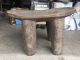 Vintage Antique Likely African Heavy Wood Bench Seat Chair On 4 Legs Other African Antiques photo 4