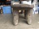 Vintage Antique Likely African Heavy Wood Bench Seat Chair On 4 Legs Other African Antiques photo 5