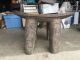 Vintage Antique Likely African Heavy Wood Bench Seat Chair On 4 Legs Other African Antiques photo 6