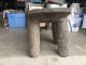Vintage Antique Likely African Heavy Wood Bench Seat Chair On 4 Legs Other African Antiques photo 7