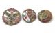 3 Antique Enamel Buttons Flowers Pierced Champleve Cut Steel Buttons photo 1