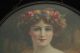 Vintage Victorian Woman Roses And Ribbon In Hair Portrait Flue Cover Other Antique Home & Hearth photo 2