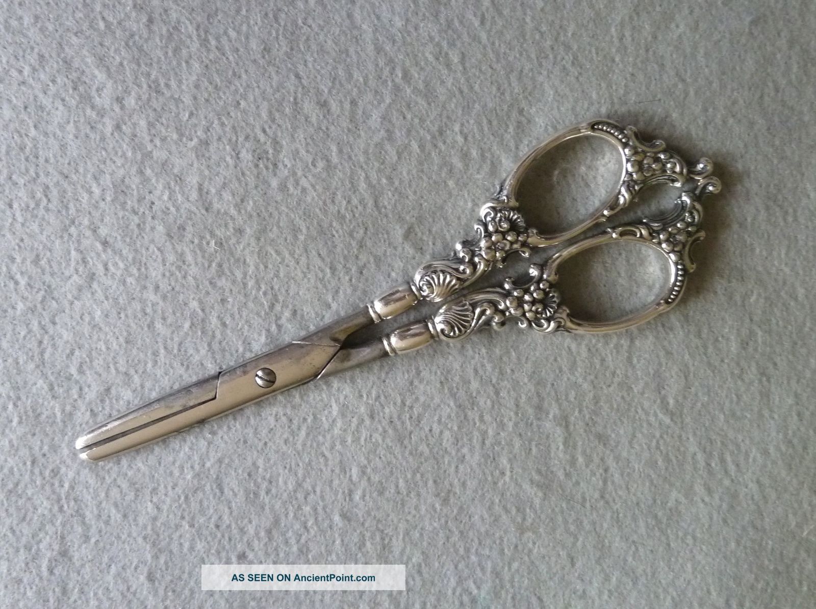 Antique Sterling Silver Scissors Victorian Germany Sewing Embroidery Ornate Other Antique Sterling Silver photo