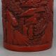 Chinese Hand - Carved Exquisite Natural Landscape Pattern Lacquerware Pen Holder Brush Pots photo 2