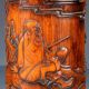 Chinese Bamboo Hand Carved The Old Man& Tree Brush Pot Dy153 Brush Pots photo 4