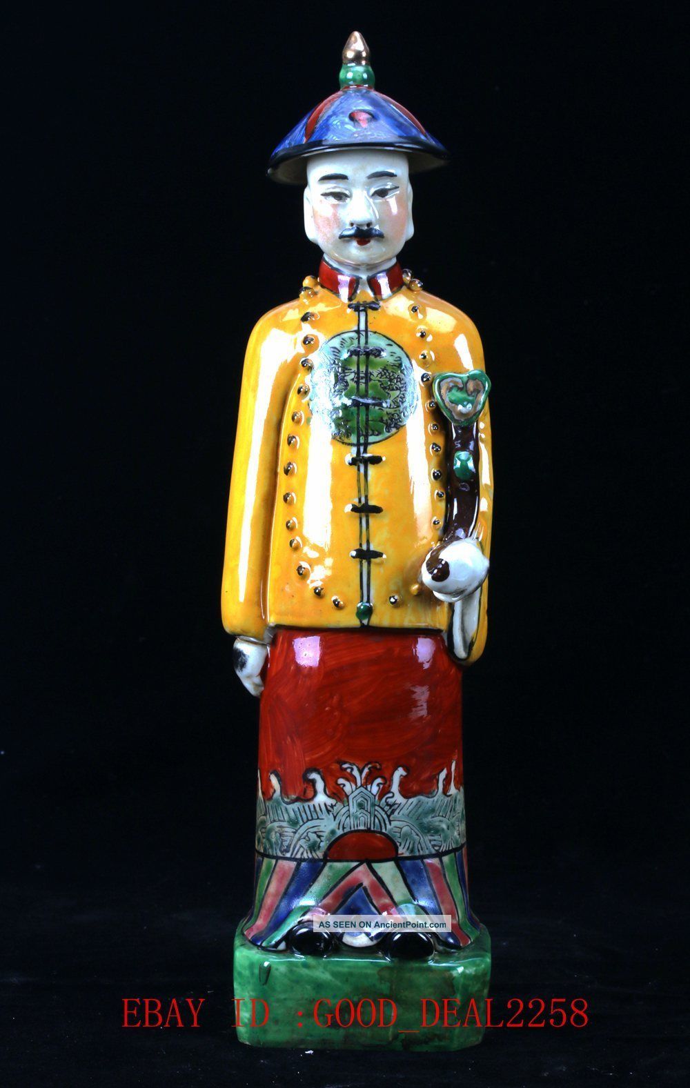 Chinese Porcelain Hand Carved Emperor Statue Gy11 Men, Women & Children photo