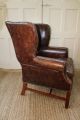 Lillian August Stratford Distressed Leather Wingback Chair Post-1950 photo 2