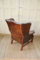 Lillian August Stratford Distressed Leather Wingback Chair Post-1950 photo 3