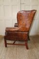 Lillian August Stratford Distressed Leather Wingback Chair Post-1950 photo 7