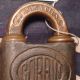 Old Antique Vintage Brass Lock Padlock Corbin Briton Conn With Key 5 Locks & Keys photo 1