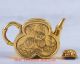 Chinese Brass Handwork Carved Mandarin Duck Teapot W Qianlong Mark Qt052 Teapots photo 6