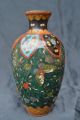 Antique Japanese Cloisonne Vase Mineral Colours Collectable Butterfly Design Vases photo 1