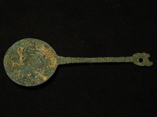 Ancient Bronze Spoon Islamic (medieval) 1000 Ad S2431 photo