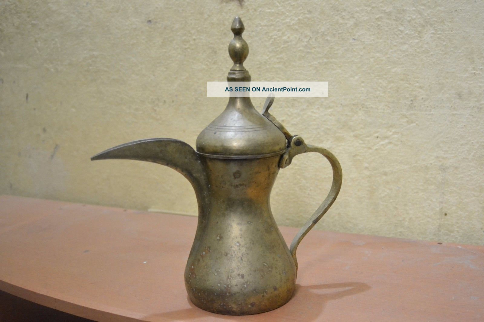 Antique Islamic Bedouin Dallah Coffee Tea Pot Brass Dallah Coffee Pot 12.  5 