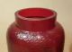 Vintage Red Glass Arts & Crafts Style Pots Bottle Metal Lids Textured Red Glass Arts & Crafts Movement photo 4
