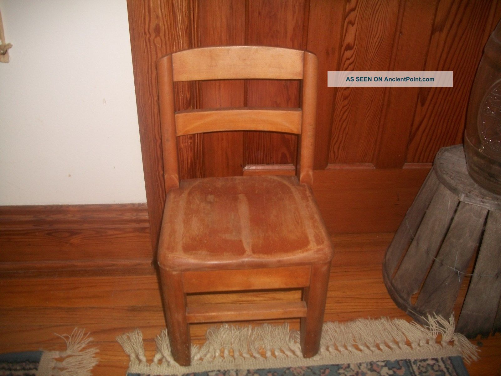 Antique Wooden Child ' S School Desk Chair,  Sunday School Classroom Chair Sturdy 1900-1950 photo