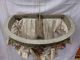 Antique French Bed Crown Canopy Teester Painted Carved Wood 33 