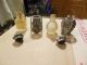 2 Antique Perfume Bottles W/ Fancy Metal Cozys & Caps Like Royal Crowns Perfume Bottles photo 1
