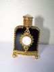 Antique Viennese Austrian Miniature Black Glass & Shell Footed,  Perfume Bottle Perfume Bottles photo 1