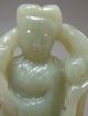 Antique Old Chinese Nephrite Celadon Jade Statues/ Pendant Boy Other Antique Chinese Statues photo 3